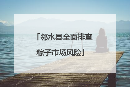 邻水县全面排查粽子市场风险