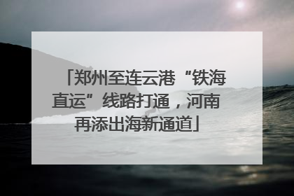 郑州至连云港“铁海直运”线路打通，河南再添出海新通道