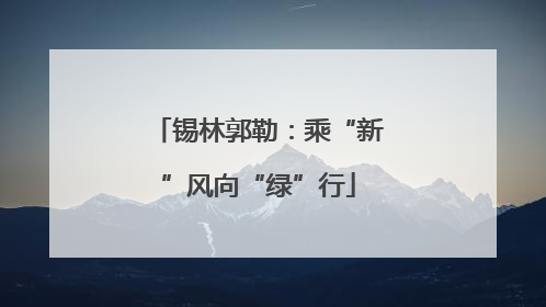 锡林郭勒：乘“新”风向“绿”行