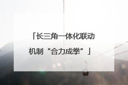 长三角一体化联动机制“合力成拳”
