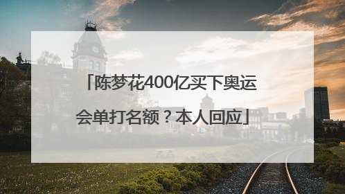 陈梦花400亿买下奥运会单打名额？本人回应