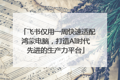 飞书仅用一周快速适配鸿蒙电脑，打造AI时代先进的生产力平台