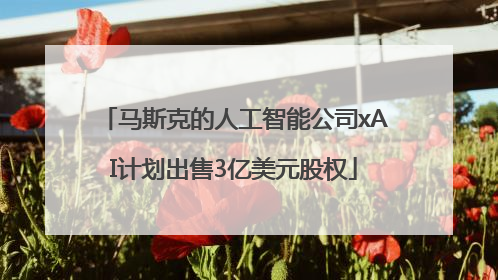 马斯克的人工智能公司xAI计划出售3亿美元股权