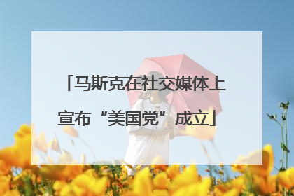 马斯克在社交媒体上宣布“美国党”成立