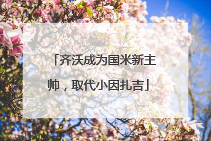齐沃成为国米新主帅，取代小因扎吉