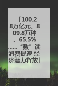 100.28万亿元、809.8万种、65.5%……“数”读消费提速 经济潜力释放