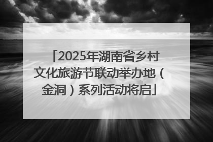 2025年湖南省乡村文化旅游节联动举办地（金洞）系列活动将启