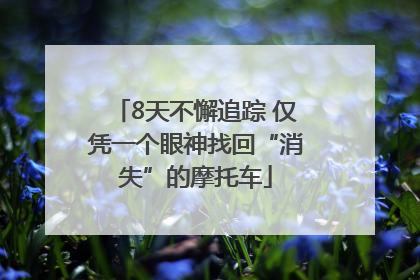 8天不懈追踪 仅凭一个眼神找回“消失”的摩托车
